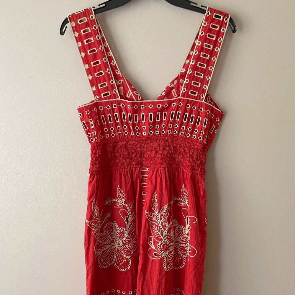 Rails Fawn Embroidered Cotton Midi-Dress in Terracota size S NWT - Picture 10 of 14